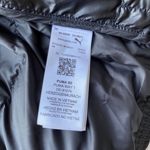 Puma BMW M Motorsport Padded Jacket Black Puffer Men's Size Medium - Picture 12 of 13